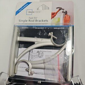 Mainstays 3/4"-1" Brushed Nickel Fast Fit™ Easy Install Single Curtain Rod Brac